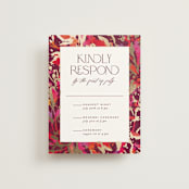 "Bright abstract" - Foil-Pressed Multi-Event RSVP Cards in Sangria by Jessica Corliss - Front