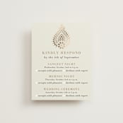 "Henna Stamp" - Foil-Pressed Multi-Event RSVP Cards in Champagne by Oma N. Ramkhelawan - Front