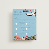 "kimono" - Foil-Pressed Multi-Event RSVP Cards in Ocean by Elly - Front