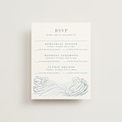 "waves" - Foil-Pressed Multi-Event RSVP Cards in Aqua by Jessie Steury - Front