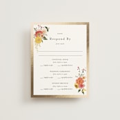"Enchanting" - Foil-Pressed Multi-Event RSVP Cards in Burgundy by Susan Moyal - Front