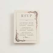 "Trailing Vines" - Foil-Pressed Multi-Event RSVP Cards in Almond by Erin L. Wilson - Front