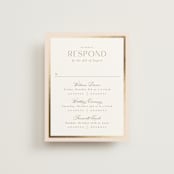 "Jardin" - Foil-Pressed Multi-Event RSVP Cards in Carnation by Everett Paper Goods - Front