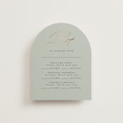 "Gilded Script" - Foil-Pressed Multi-Event RSVP Cards in Sage by Angela Thompson - Front