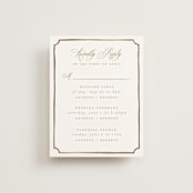 "Monogram in Leaves" - Foil-Pressed Multi-Event RSVP Cards in Pearl by Leah Bisch - Front