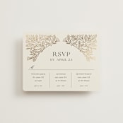 "Baroque" - Foil-Pressed Multi-Event RSVP Cards in Cream by Jen Owens - Front
