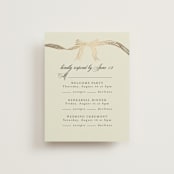 "All Tied Up" - Foil-Pressed Multi-Event RSVP Cards in Champagne by Chris Griffith - Front