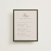 "refined" - Foil-Pressed Multi-Event RSVP Cards in Deep Olive by Nicole Walsh - Front