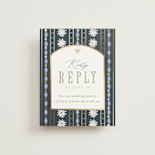 "Sadie" - Foil-Pressed RSVP Online Enclosure Cards in Periwinkle by Erin German - Front