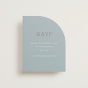 "Gilded Edge" - Foil-Pressed RSVP Online Enclosure Cards in Provincial by Angela Thompson - Front