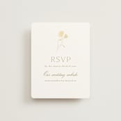 "The Romantic" - Foil-Pressed RSVP Online Enclosure Cards in Buttercream by Kristie Kern - Front