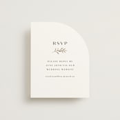 "Petite Sprig" - Foil-Pressed RSVP Online Enclosure Cards in Black Dahlia by Olivia Raufman - Front