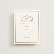 "Summit Serenity" - Foil-Pressed RSVP Online Enclosure Cards in Quartz by Ana de Sousa - Front