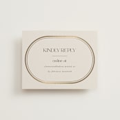 "oval" - Foil-Pressed RSVP Online Enclosure Cards in Sandstone by Lori Wemple - Front