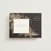 "Garden" - Foil-Pressed RSVP Online Enclosure Cards in Mahogany by Leah Bisch - Front
