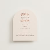 "Autumnal Arch" - Foil-Pressed RSVP Online Enclosure Cards in Blush by Hooray Creative - Front