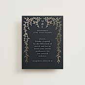 "Beautiful Chuppah" - Foil-Pressed RSVP Online Enclosure Cards in Midnight by Ana de Sousa - Front