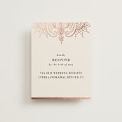 "Regal Mehndi" - Foil-Pressed RSVP Online Enclosure Cards in Champagne Rose by Oma N. Ramkhelawan - Front