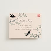 "LOVEBIRDS" - Foil-Pressed RSVP Online Enclosure Cards in Cream by Elly - Front