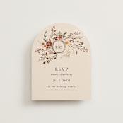 "Monogrammed Floral" - Foil-Pressed RSVP Online Enclosure Cards in Harvest by Susan Moyal - Front