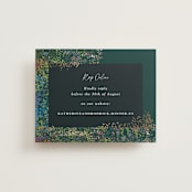 "By the Creek" - Foil-Pressed RSVP Online Enclosure Cards in Emerald by Becky Nimoy - Front