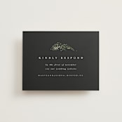 "winter garland" - Foil-Pressed RSVP Online Enclosure Cards in Tuxedo by Leah Bisch - Front