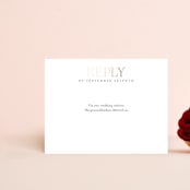 "Fantasia" - Foil-Pressed RSVP Online Enclosure Cards in Sugar by Jessica Williams - Front
