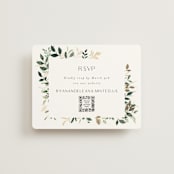 "Garden Serenity" - Foil-Pressed RSVP Online Enclosure Cards in Greenery by Itsy Belle Studio - Front
