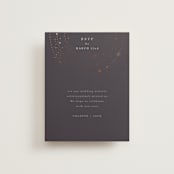 "North" - Foil-Pressed RSVP Online Enclosure Cards in Twilight by Baumbirdy - Front
