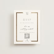 "Chisel" - Foil-Pressed RSVP Online Enclosure Cards in Quartz by Kristie Kern - Front