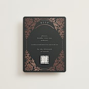 "Gilded nouveau frame" - Foil-Pressed RSVP Online Enclosure Cards in Onyx by Ana de Sousa - Front