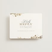"Heritage" - Foil-Pressed RSVP Online Enclosure Cards in Honeysuckle by Leah Bisch - Front