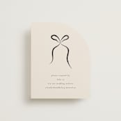 "Bow" - Foil-Pressed RSVP Online Enclosure Cards in Tuxedo by Corinne Malesic - Front
