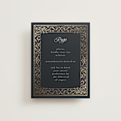 "Regency Grace" - Foil-Pressed RSVP Online Enclosure Cards in Onyx by Ana de Sousa - Front
