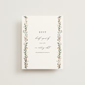 "Blooming Vine" - Foil-Pressed RSVP Online Enclosure Cards in Blush by Susan Moyal - Front