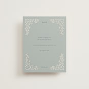 "Floral Romance" - Foil-Pressed RSVP Online Enclosure Cards in Something Blue by Gwen Bedat - Front
