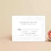 "Opulent Border" - Gloss-Press® RSVP Cards in Stone by Hooray Creative - Front