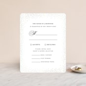 "Promise" - Gloss-Press® RSVP Cards in Snow by Design Lotus - Front