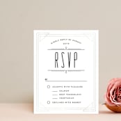 "Framed Deco Elegance" - Gloss-Press® RSVP Cards in Classic White by Kelly Schmidt - Front