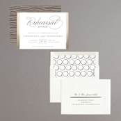"Golden Rehearsal" - Rehearsal Dinner Invitations in Gold by Lehan Veenker - Assembled