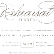 "Golden Rehearsal" - Rehearsal Dinner Invitations in Gold by Lehan Veenker - Detail