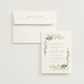 "Verdure" - Rehearsal Dinner Invitations in Garden by Leah Bisch - Invitation with Envelope