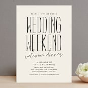 "Classic Welcome" - Rehearsal Dinner Invitations in Sand by Inkblot Design - Front