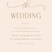 "Flourished Rehearsal" - Rehearsal Dinner Invitations in Champagne by Carolyn MacLaren - Detail