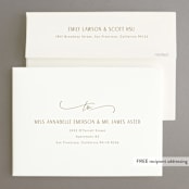 "Flourished Rehearsal" - Rehearsal Dinner Invitations in Champagne by Carolyn MacLaren - FREE Recipient Addressing