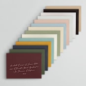 "Modern Stack" - Rehearsal Dinner Invitations in Sand by Robert and Stella - Colored Envelopes Available