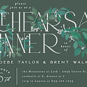 "Stacked Type" - Rehearsal Dinner Invitations in Sage by Alethea and Ruth - Detail