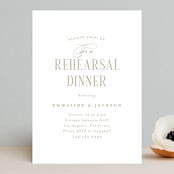 "Traditional Rehearsal Dinner" - Rehearsal Dinner Invitations in Quartz by Joanna Griffin - Front