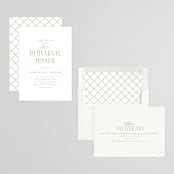 "Traditional Rehearsal Dinner" - Rehearsal Dinner Invitations in Quartz by Joanna Griffin - Assembled