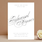 "Forever" - Rehearsal Dinner Invitations in Onyx by Hudson meet Rose - Front